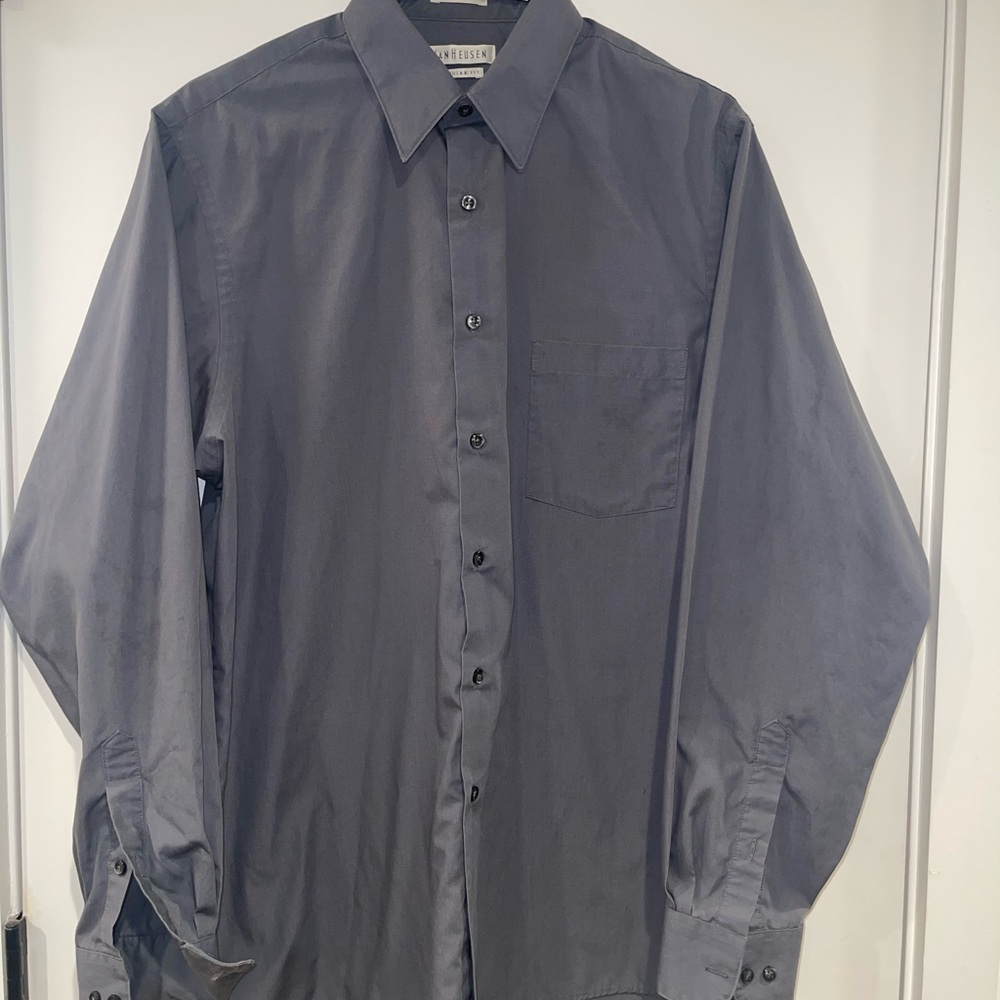 Men's Gray Shirt Poplin